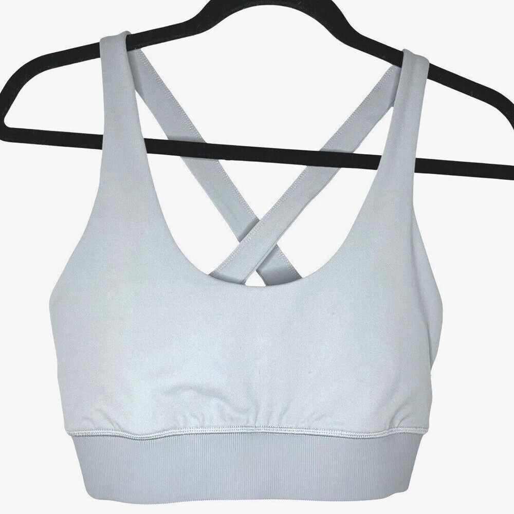 Monrow Movement Women Sports Bra Small Light Dusty Blue Crossback Pullover NWT